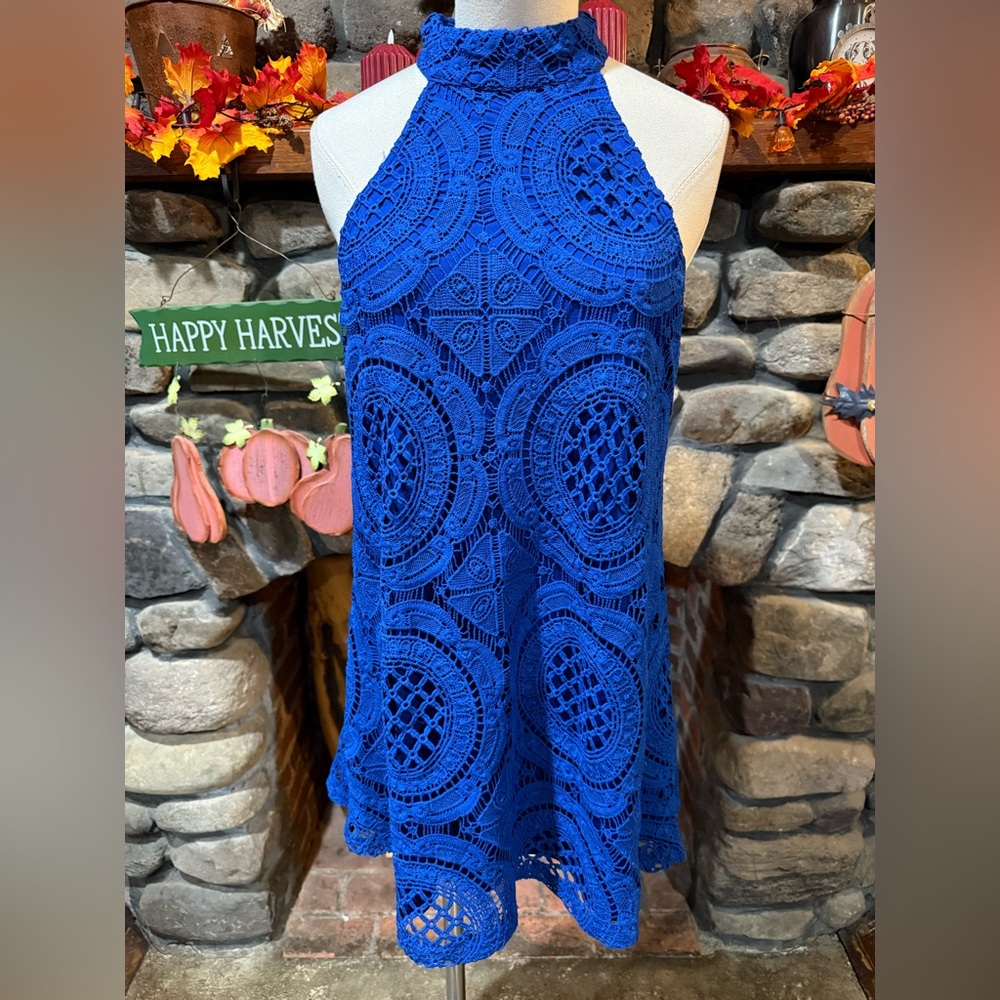 Southern Fried Chics Blue Lace Top